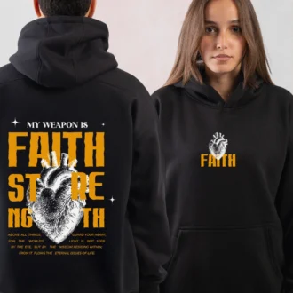 Faith Strong Might Hoodie | Exclusive Front & Back Print