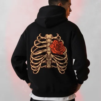 Flower Printed Hoodie
