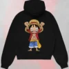 one piece black hoodie