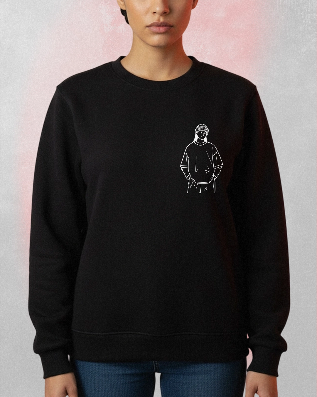 Minimal Sketch Character Sweatshirt